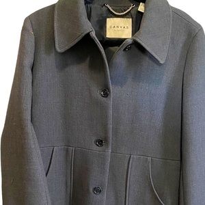 Canvas Peacoat by Land’s End | Beautiful and Warm | Size 14 | Gray